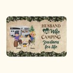 Personalized Husband And Wife Camping Partners for Life Door Mat Gift for Camping Couples