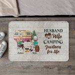 Tapis de porte personnalisé pour mari et femme, partenaires de camping pour la vie Cadeau pour couple