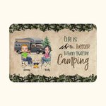 Personalised Life is Better When You're Camping Door Mat Gift for Camping Couples