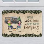 Personalised Life is Better When You're Camping Door Mat Gift for Camping Couples