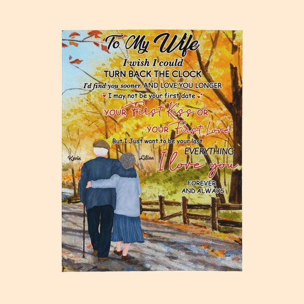 Gepersonaliseerde I Wish I Could Turn Back The Clock Deken Huwelijksverjaardag Oma en Opa's Cadeau