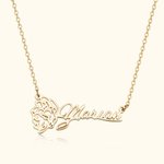 Gepersonaliseerde Naam Ketting met Geboortebloem Moederdag Verjaardag Dag Bloemen Sieraden Cadeau voor Vrouwen
