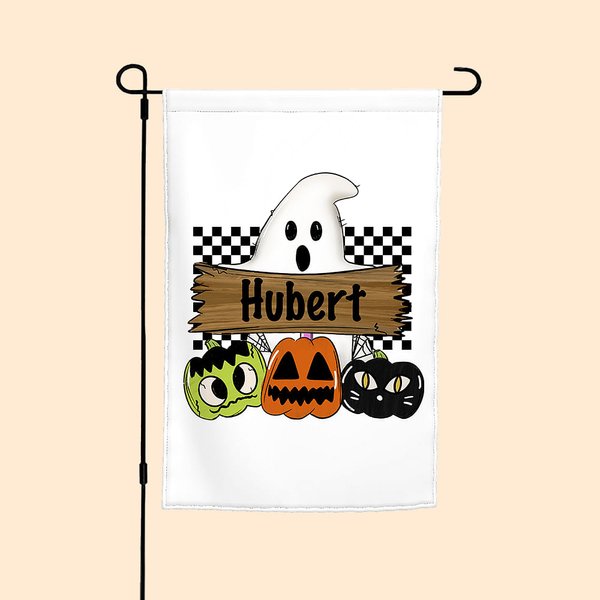 Personalisierte Hippie Geist Kürbis Halloween Garten Fahne Geschenke für Familie im Freien Halloween Hof Dekor Garten Kunst