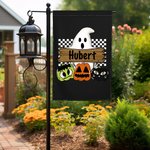 Personalisierte Hippie Geist Kürbis Halloween Garten Fahne Geschenke für Familie im Freien Halloween Hof Dekor Garten Kunst