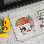 Personalizzato Voglio tenere la tua mano a 80 anni e dire Baby Let's Go Camping Door Mat Regalo di San Valentino