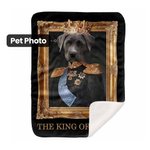 Coperta personalizzata con ritratto di re regina reale dell'animale domestico Arte rinascimentale Regalo per la decorazione della casa per gli amanti 