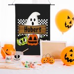 Personalisierte Hippie Geist Kürbis Halloween Garten Fahne Geschenke für Familie im Freien Halloween Hof Dekor Garten Kunst