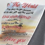 Personalized To The World You May Be One Person But to Me You Are The World Blanket Wedding Anniversary