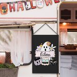 Personalisierte Hippie Geist Kürbis Halloween Garten Fahne Geschenke für Familie im Freien Halloween Hof Dekor Garten Kunst