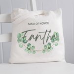 Personalisierte Eukalyptus Brautjungfer Jute Tasche Hochzeit Geschenk Portable Canvas Tote Bag Brautdusche Bachelorette Party Geschenk
