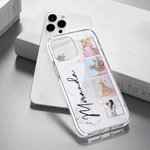 Personalized Colorful Retro Dolly Font Style Phone Case with Photos for iPhone Gift for Besties Friend or Family