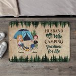 Personalized Husband and Wife Camping Partners for Life Door Mat Gift for Camping Couples