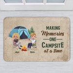Personalised Making Memories One Campsite at a Time Door Mat Gift for Camping Couples