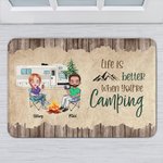 Personalised Life is Better When You're Camping Door Mat Anniversary Decoration Gift