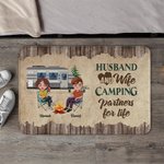 Marito e moglie in campeggio, partner per la vita, regalo di anniversario con tappetino per porta personalizzato