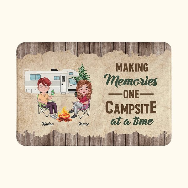 Personlig Making Memories One Campsite at a Time Dörrmatta Alla hjärtans dag Födelsedagspresent för par