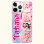 Personalized Colorful Retro Dolly Font Style Phone Case with Photos for iPhone Gift for Besties Friend or Family