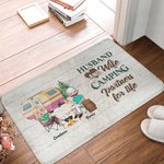 Tapis de porte personnalisé pour mari et femme, partenaires de camping pour la vie Cadeau pour couple