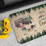 Tapis de porte personnalisé La vie est plus belle quand on fait du camping Cadeau pour couple