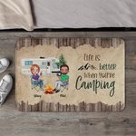 Personalised Life is Better When You're Camping Door Mat Anniversary Decoration Gift