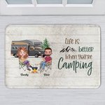 Alfombrilla de puerta personalizada Life is Better When You're Camping Regalo de aniversario
