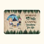 Personalized Husband and Wife Camping Partners for Life Door Mat Gift for Camping Couples