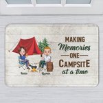 Personalized Making Memories Cozy tent camping at a Time Door Mat Valentine's Day Gift