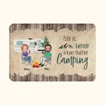 Personalised Life is Better When You're Camping Door Mat Anniversary Decoration Gift