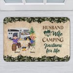 Personalized Husband And Wife Camping Partners for Life Door Mat Gift for Camping Couples