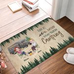 Tapis de porte personnalisé La vie est plus belle quand on fait du camping Cadeau pour couple
