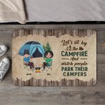 Personalized Let's Sit by the Campfire and Watch People Park Their Campers Door Mat Valentine's Day Gift