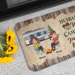 Marito e moglie in campeggio, partner per la vita, regalo di anniversario con tappetino per porta personalizzato