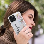 Personalized Colorful Retro Dolly Font Style Phone Case with Photos for iPhone Gift for Besties Friend or Family