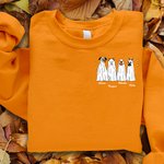 Sweatshirt Personnalisé avec 1-4 Noms et Chiens de Fantômes My Dog Is My Boo Cadeau Halloween Vacances pour Amoureux de Chien