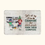 Personalised Let's Sit by the Campfire and Watch People Park Their Campers Door Mat Birthday Housewarming Gift for Couple