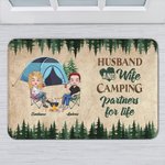 Personalized Husband and Wife Camping Partners for Life Door Mat Gift for Camping Couples