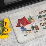 Personalized Making Memories Cozy tent camping at a Time Door Mat Valentine's Day Gift