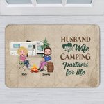 Personalised Husband And Wife Camping Partners for Life Door Mat Valentine's Day Gift