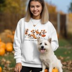 Personalisierte Halloween Spooky Saison Tanz Skelett Kürbis Sweatshirt Schädel Familie Sweatshirt Halloween Geschenk für Familie Freunde