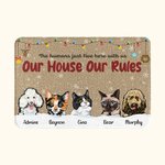 Alfombrilla de puerta personalizada Our House Our Rules Funny Pet Door Mat Birthday Christmas Gift for Dog Cat Pet Lovers