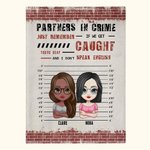 Personalisierte Partners in Crime Best Friend Fleece-Decke Sherpa Decke Lustige Geschenke für Frauen Best Friend