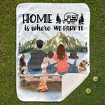 Manta de camping personalizada Home Is Where We Park It Accesorio de camping Regalo de cumpleaños para los amantes del camping en familia