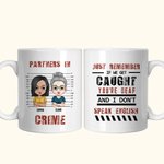 Personalizzato Partners in Crime Bianco e colore all'interno tazza di ceramica per il regalo di amicizia Besties