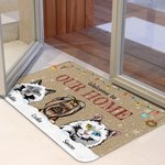 Personalized Welcome to Our Home Funny Pet Door Mat Birthday Christmas Gift for Dog Cat Pet Lovers