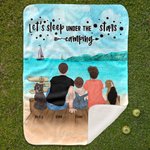Personalisierte Strand Sternenhimmel Campingdecke Hautfreundlich Geburtstagsgeschenk für Familie