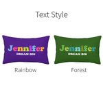 Personalized Name Text Lumbar Throw Pillow Cover Colourful Letters Pillow Case Inspirational Home Decoration Birthday Housewarming Gift