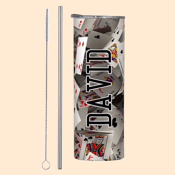 Poker 3D Playing Cards 20oz Skinny Tumbler