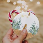 Personalizzato Angelo Cane Ornamento in ceramica acrilica Cane Memorial forma rotonda Ornamento di Natale inverno neve appendere Regalo di perdita del