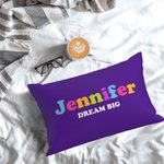 Personalized Name Text Lumbar Throw Pillow Cover Colourful Letters Pillow Case Inspirational Home Decoration Birthday Housewarming Gift