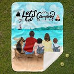 Couverture de camping personnalisée Accessoire de camping doux pour la peau Cadeau d'anniversaire pour le couple, la famille et les amoureux du campin